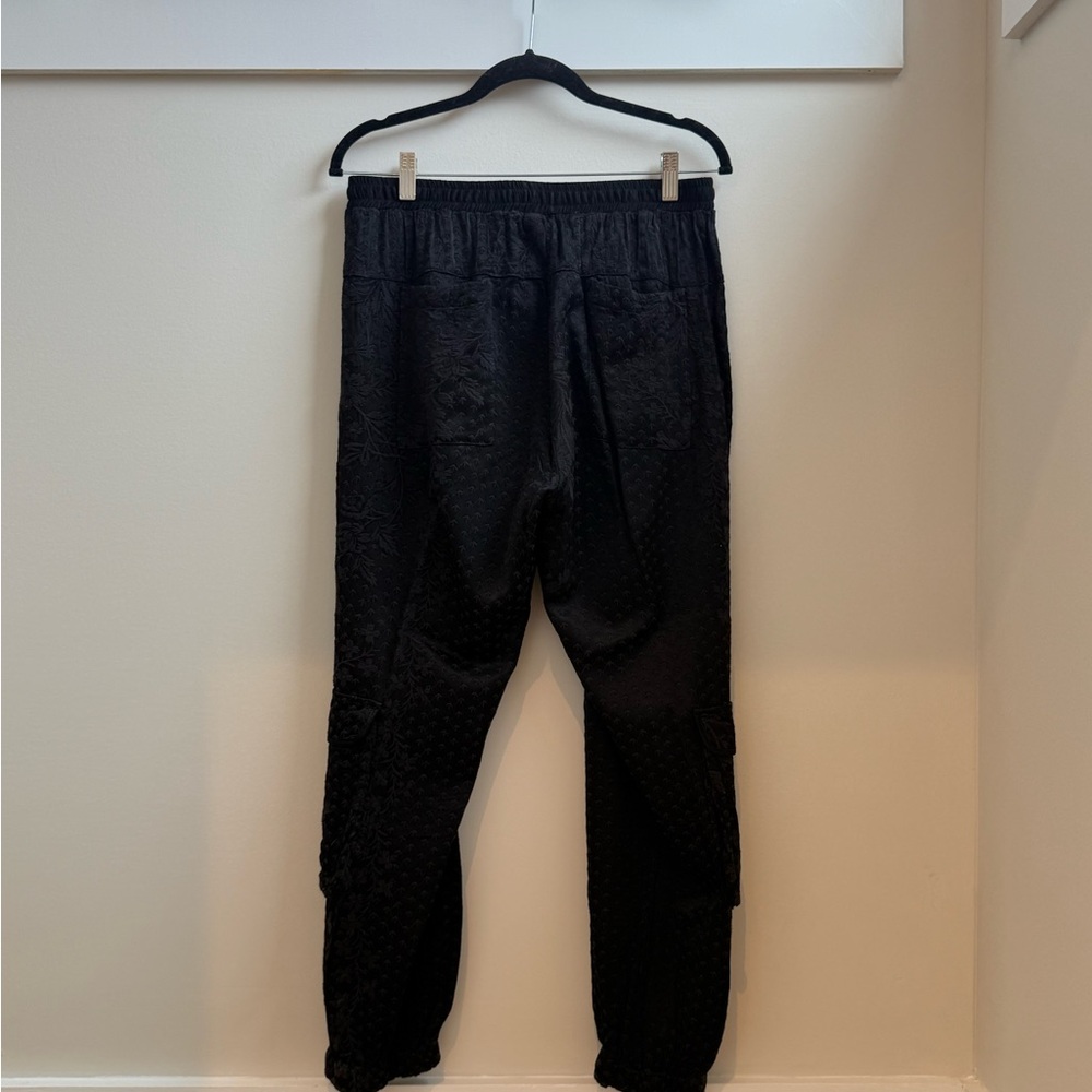 Johnny Was Black Textured Pants